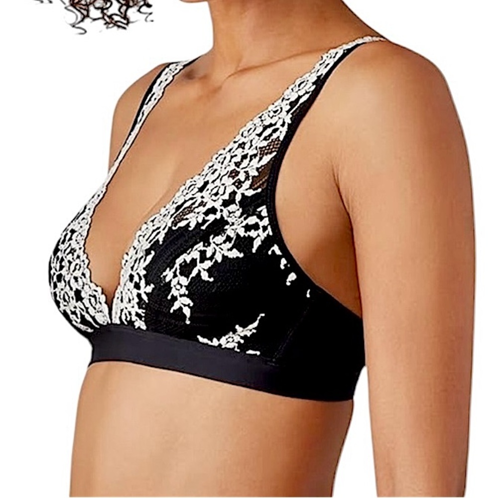 - Wacoal Sz 40 Embrace Lace Black Wirefree Bralette! NEW! - Picture 2 of 16